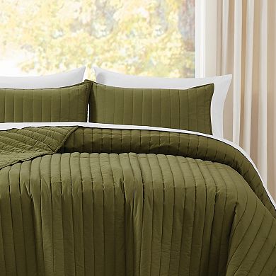 Brooklyn Loom 3-Piece Oversized Cotton Percale Quilt Set