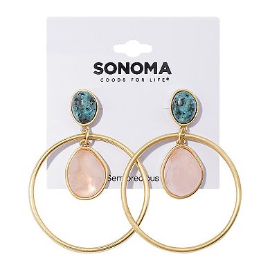 Sonoma Goods For Life?? Gold Tone Stone Circle Nickel Free Drop Earrings