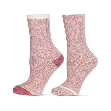 2 Pairs Women's Fine Stripe Buttersoft Crew Socks