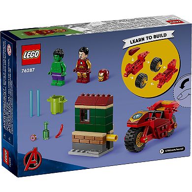 LEGO Marvel Iron Man with Bike and The Hulk 76287 Building Kit (68 pieces)