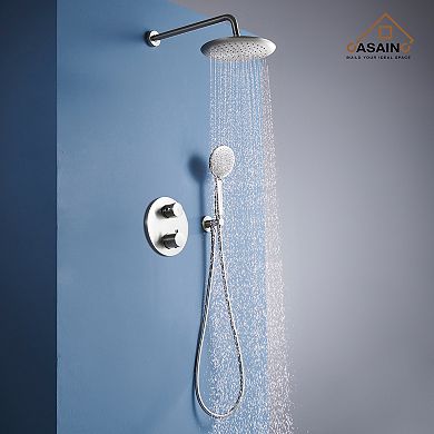 Casainc 9inch Shower System Dual Head Waterfall Shower Bar System