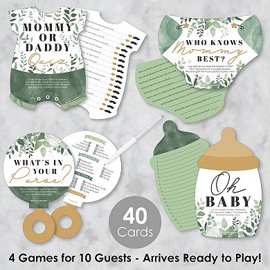 Big Dot Of Happiness Boho Botanical Baby - 4 Baby Shower Games 10 Cards Each Gamerific Bundle