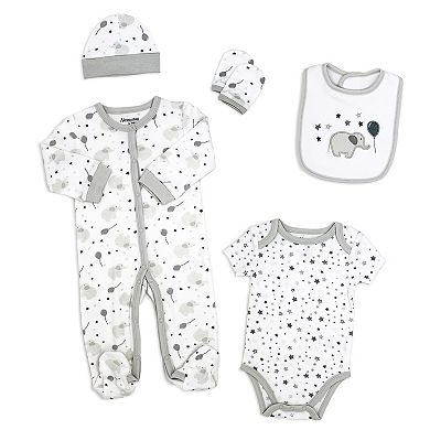 22 Piece Baby's Gray Elephants And Woodland Infant Apparel Layette Gift Set