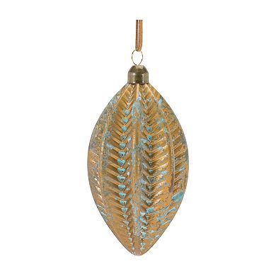 Distressed Ribbed Glass Ornament (Set Of 12)