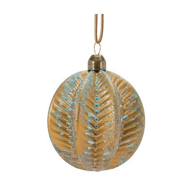 Distressed Ribbed Glass Ornament (Set Of 12)
