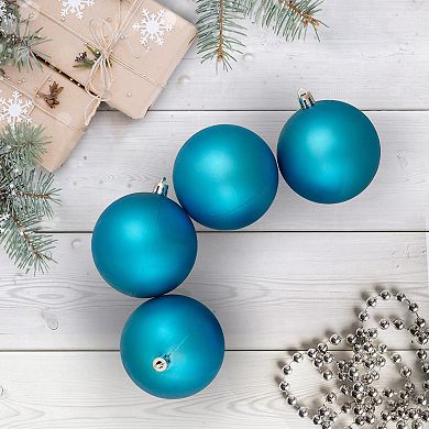 Northlight 12-Pack Turquoise Blue Shatterproof Matte Christmas Ball Ornaments