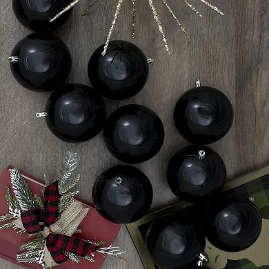 Northlight 12-Pack Jet Black Shatterproof Christmas Ball Ornaments