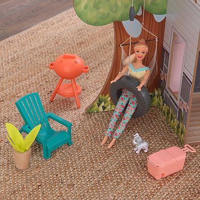 KidKraft Backyard Cookout Wooden Dollhouse Toy Set