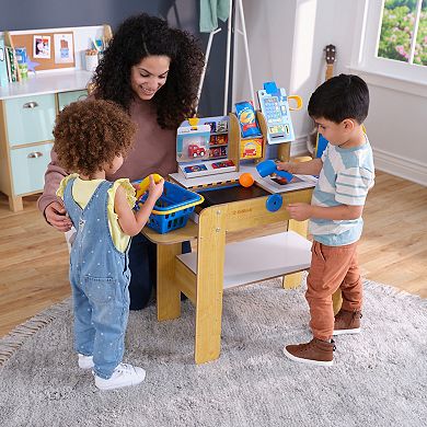 KidKraft Wooden Grocery Store Self-Checkout Center Toy Set