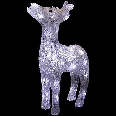 Northlight 15-in. LED Christmas White Reindeer Outdoor Decor