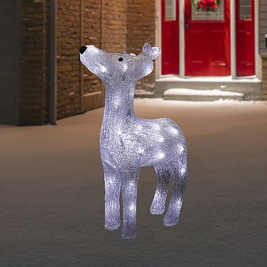 Northlight 15-in. LED Christmas White Reindeer Outdoor Decor