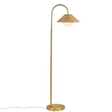 INK+IVY Laguna Rattan Weave Floor Lamp