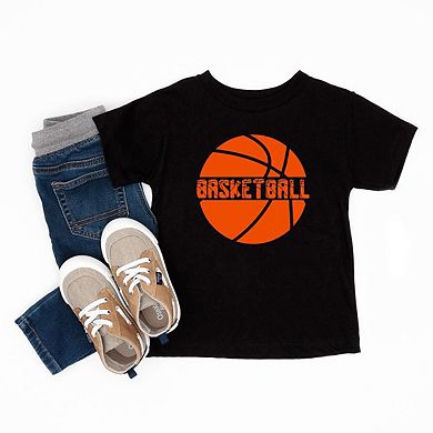 Basketball With Ball Youth Short Sleeve Graphic Tee