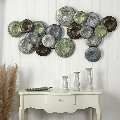 5’ x 2.5’ Embossed Metal Disc Wall Art Decor