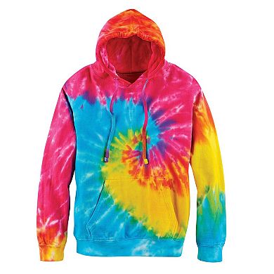 Collections Etc Retro-style Tie Dye Rainbow Swirl Hooded Sweatshirt