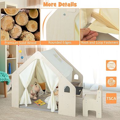 Montessori Style Indoor Playhouse With Storage Bin