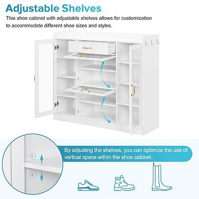 Modernist Side Cabinet, Freestanding Shoe Rack, Versatile Display Cabinet