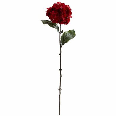 26" Red Hydrangea Artificial Flower (set Of 6)