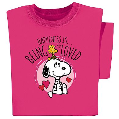 Collections Etc Valentines Day Snoopy Happiness Is Being Loved Pink T-shirt
