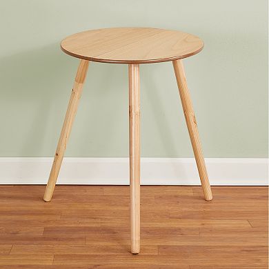 Collections Etc 20-inch Diameter Round Wooden Side Accent Table Round