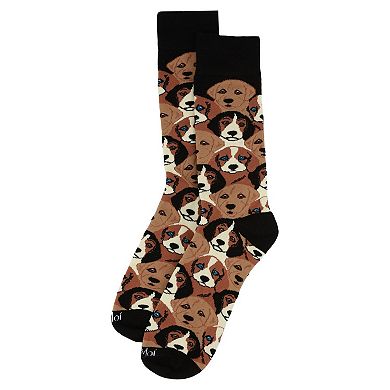 Men's Puppy Dog Face Novelty Crew Sock