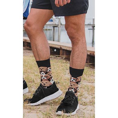 Men's Puppy Dog Face Novelty Crew Sock