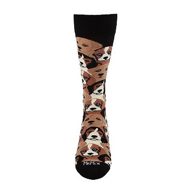 Men's Puppy Dog Face Novelty Crew Sock