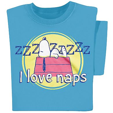 Collections Etc Peanuts Snoopy I Love Naps Funny Cotton T-shirt