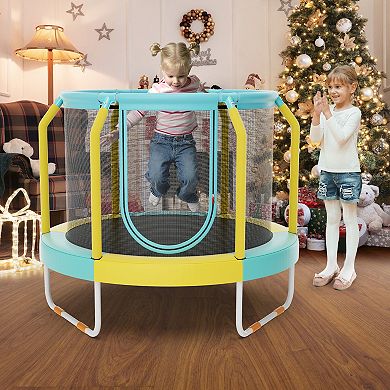 Mini Trampoline With Enclosure And Heavy-duty Metal Frame
