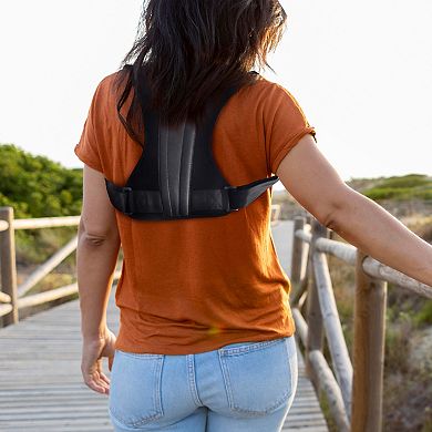 Pursonic Adjustable Posture Corrector With Back Support Bar & Breathable Upper Back Brace