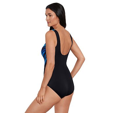 Women's Great Lengths Sport Ocean Motion Scoopneck One-Piece Swim Suit