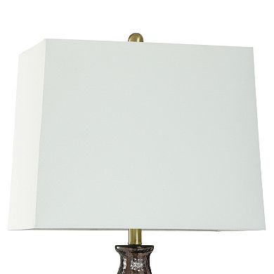 Grey Dimpled Table Lamp with White Lamp Shade