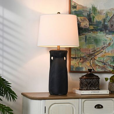 Arlo Terracotta Table Lamp with Oatmeal Lamp Shade