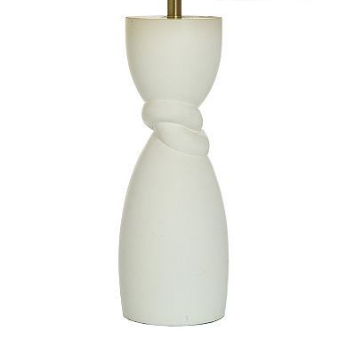 Satin Ivory Table Lamp with Off-White Lamp Shade