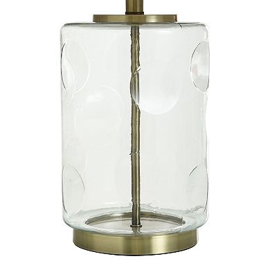 Dimpled Table Lamp with White Lamp Shade