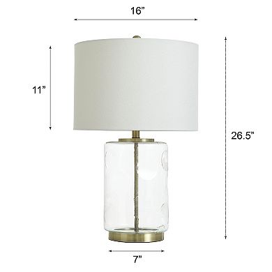 Dimpled Table Lamp with White Lamp Shade