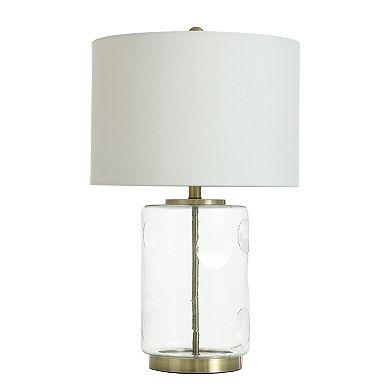 Dimpled Table Lamp with White Lamp Shade