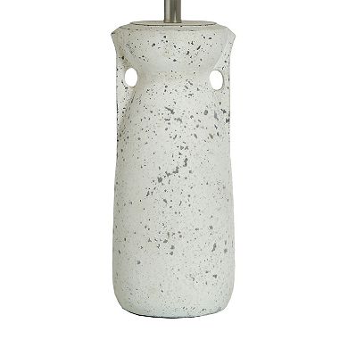 Speckled Cream Table Lamp with Off-White Lamp Shade