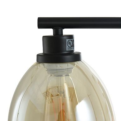 Radiance Black Lantern-Inspired Table Lamp with Clear Lamp Shade