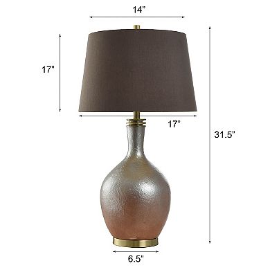 Gradient Gold Table Lamp with Brown Lamp Shade
