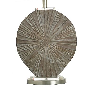 Silver Burst Table Lamp with Taupe Lamp Shade