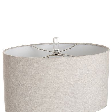 Silver Burst Table Lamp with Taupe Lamp Shade