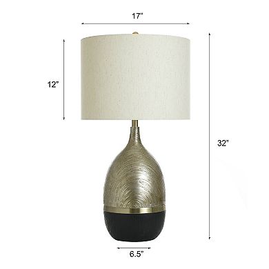 Galas Gold Table Lamp with Cream Lamp Shade