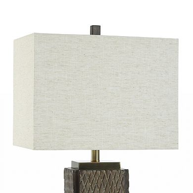 Sorrel Brown Table Lamp with Cream Lamp Shade