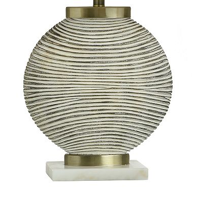 Shallows Brass Table Lamp with Cream Lamp Shade