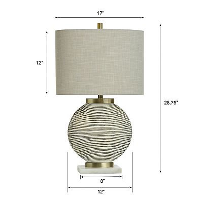 Shallows Brass Table Lamp with Cream Lamp Shade