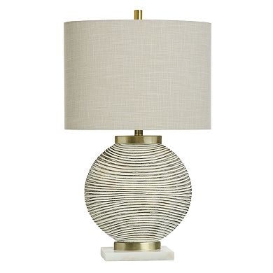 Shallows Brass Table Lamp with Cream Lamp Shade