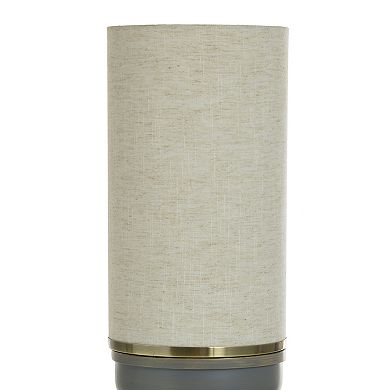 Maverick Grey Uplight Lamp with Cream Linen Lamp Shade