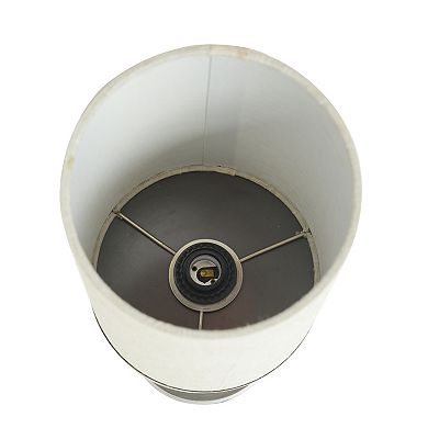 Maverick Grey Uplight Lamp with Cream Linen Lamp Shade