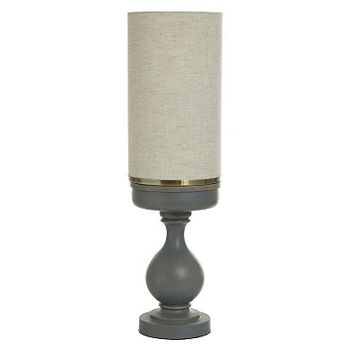 Maverick Grey Uplight Lamp with Cream Linen Lamp Shade